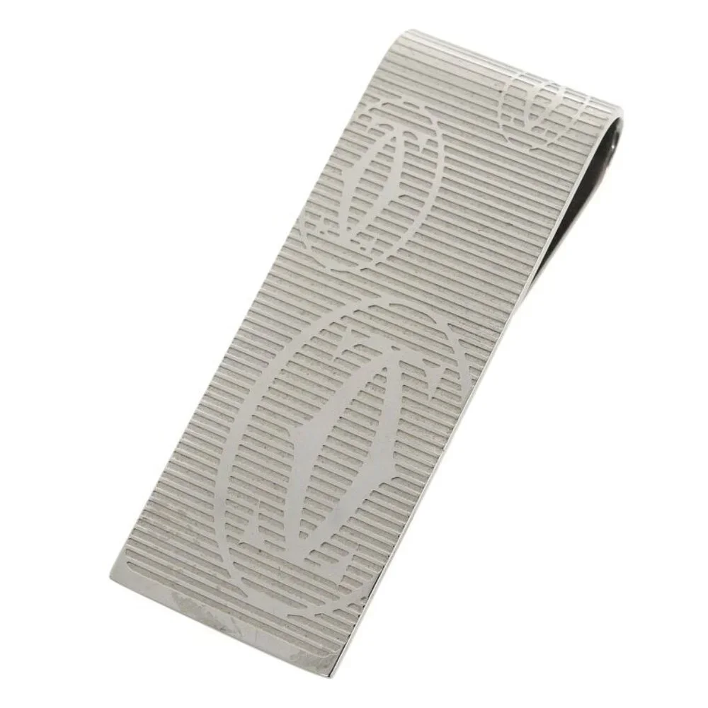 Cartier Happy Birthday 2 C Decor Logo Engraved Bill Clip Billfold Money Clip